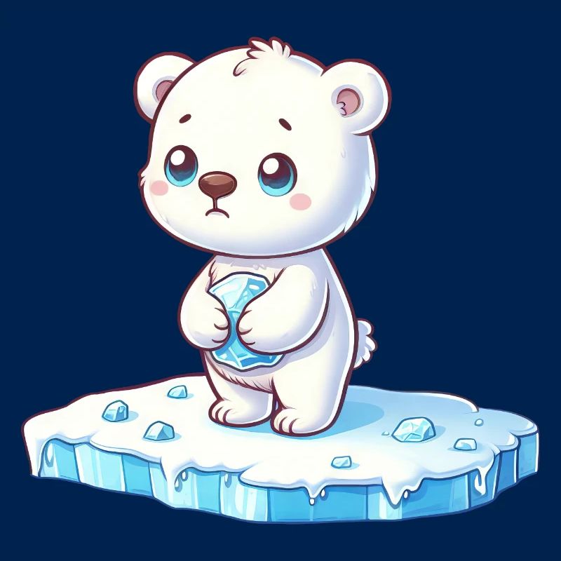 Polar bear on ice floe global warming