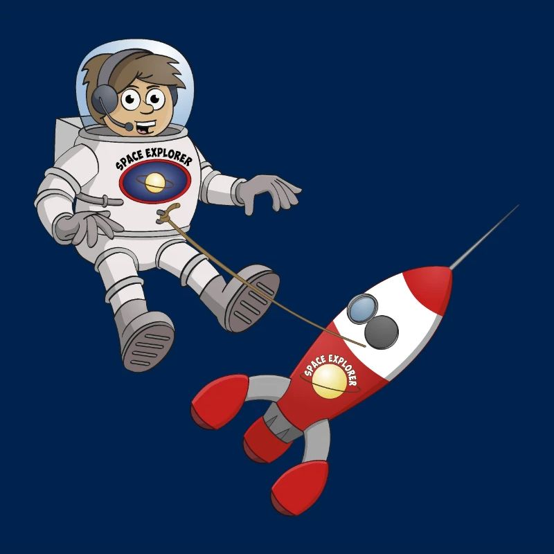 "Der Astronaut und sein Raumschiff“