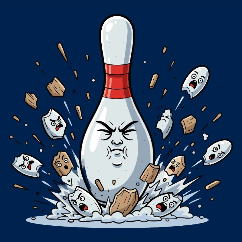 Exploding Bowling Pin Cartoon