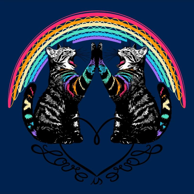 Katzen Regenbogen Love is Love Reflection