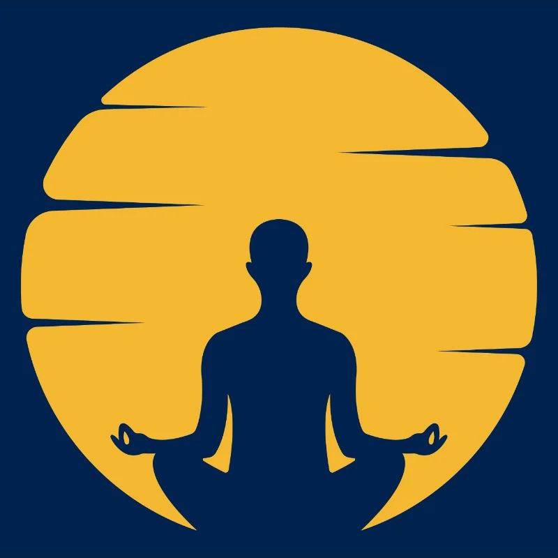 Meditative Silhouette mit Sonnenkreise