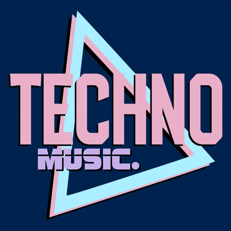 Techno Neon Retro Logo