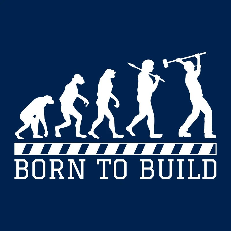 Evolution Bauarbeiter Geschenk Bau Beruf Arbeit