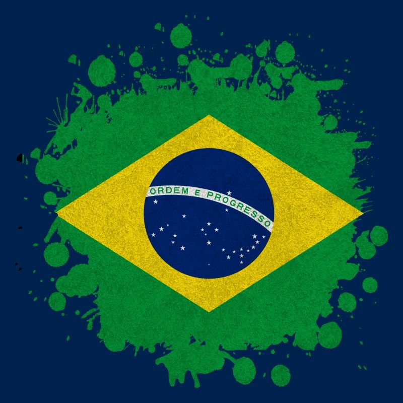 Brasilien Klecks Fleck Geschenk Flagge Südamerika