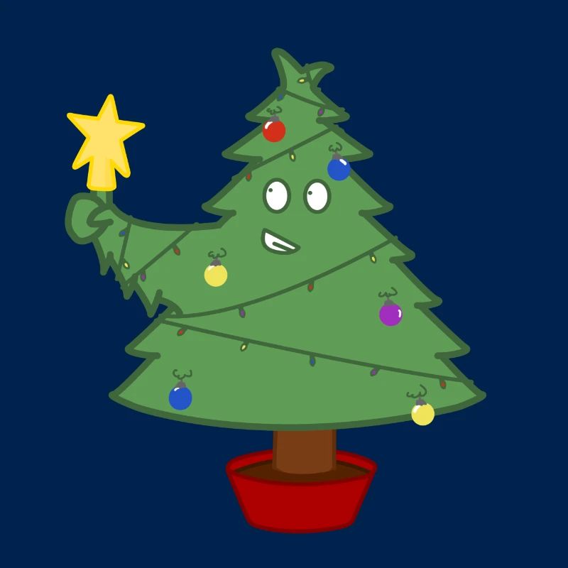 Lächelnder Weihnachtsbaum mit Lichtern