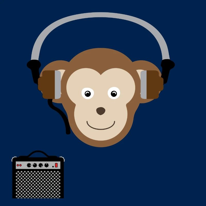 Affe mit Kopfhörern Musik