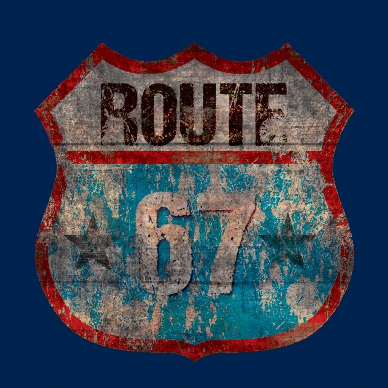 Rustic Route 67 Shield Design