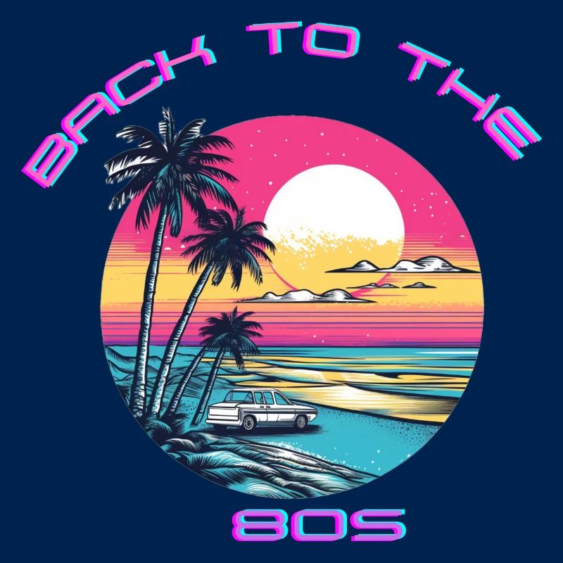 Retro Sunset Beach Design