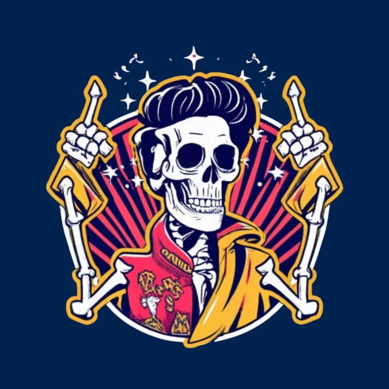 Neon Skull Rockabilly Duel