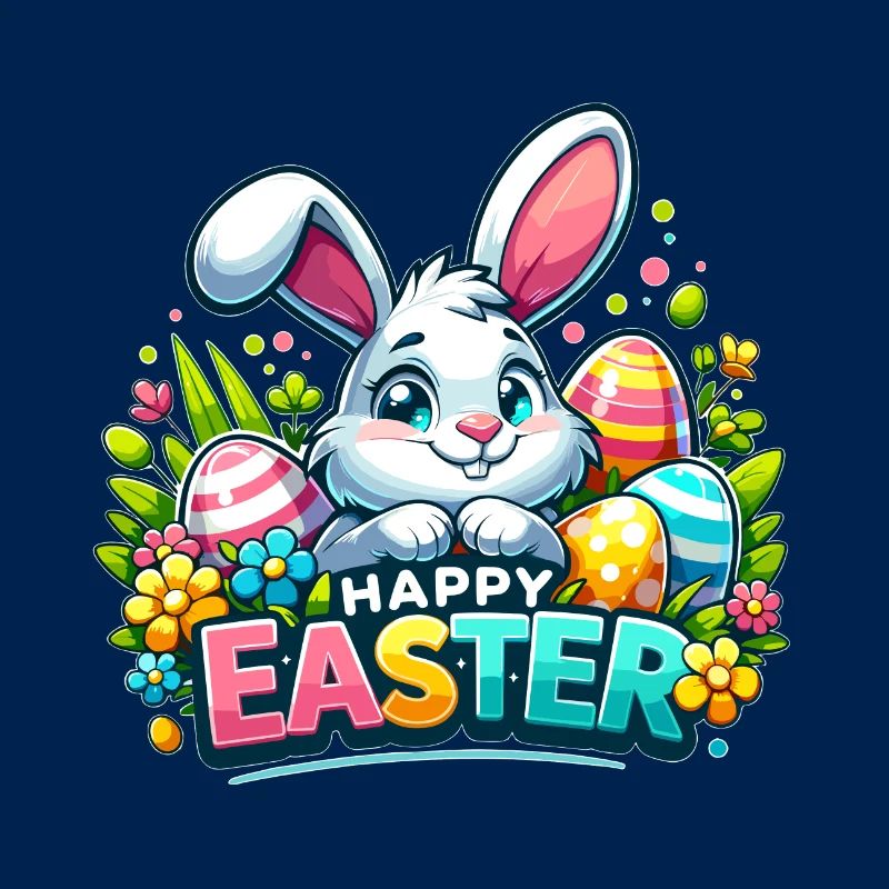 Happy Easter - Easter Bunny Illustration