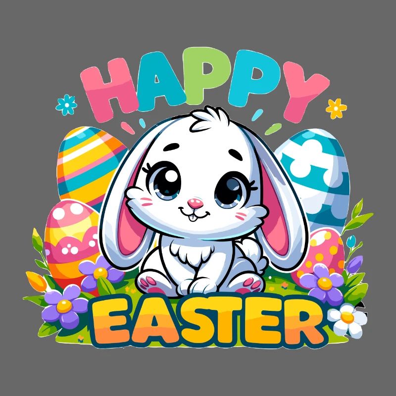 Happy Easter - Easter Bunny Illustration