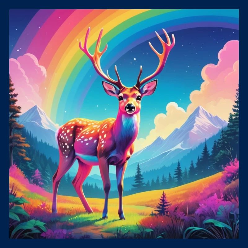Hirsch mit Regenbogen