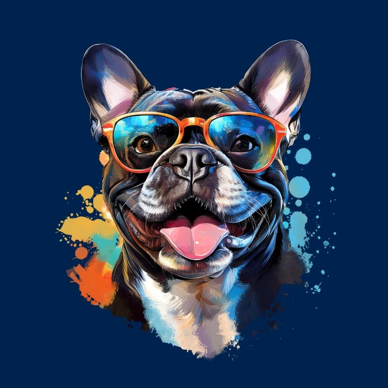 Frenchie avec lunettes de soleil