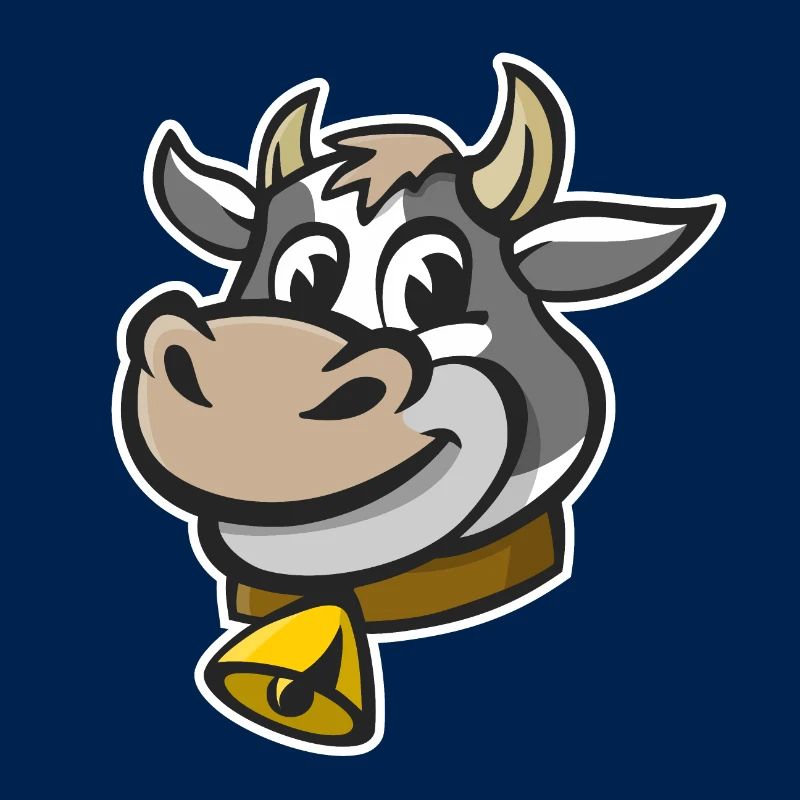 Illustration joyeuse d’une tête de vache.