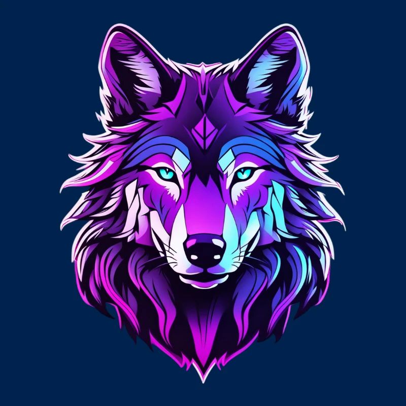Wolf in neon colors