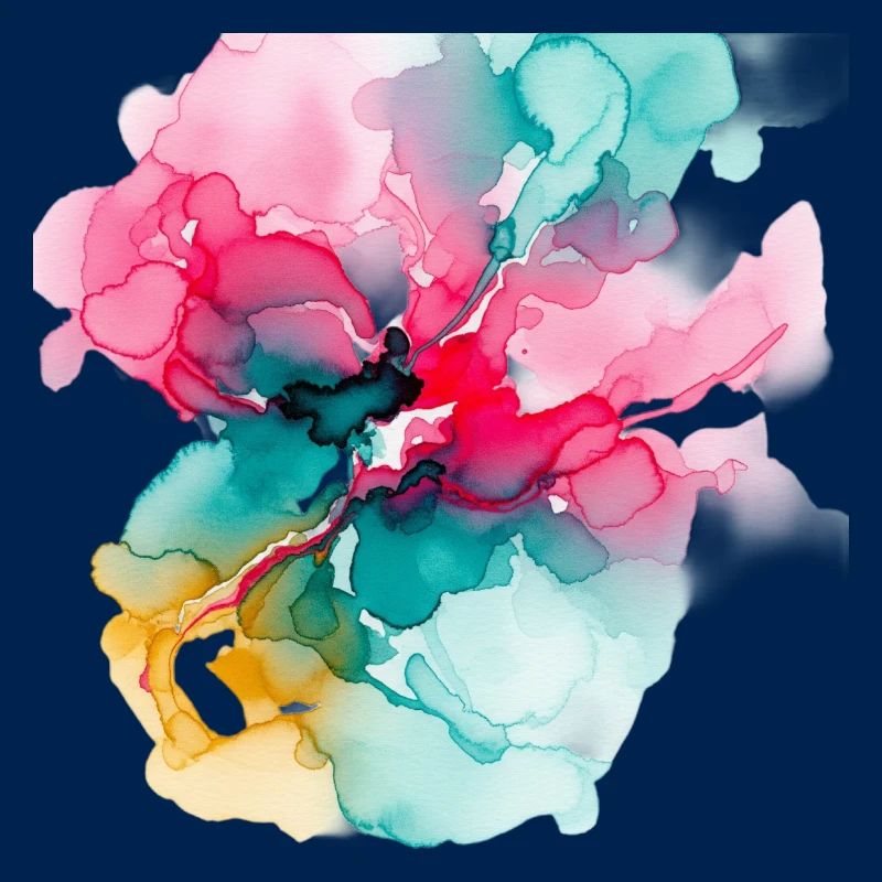 Abstrakte Aquarell-Blüte: Lebendige Farbexplosion