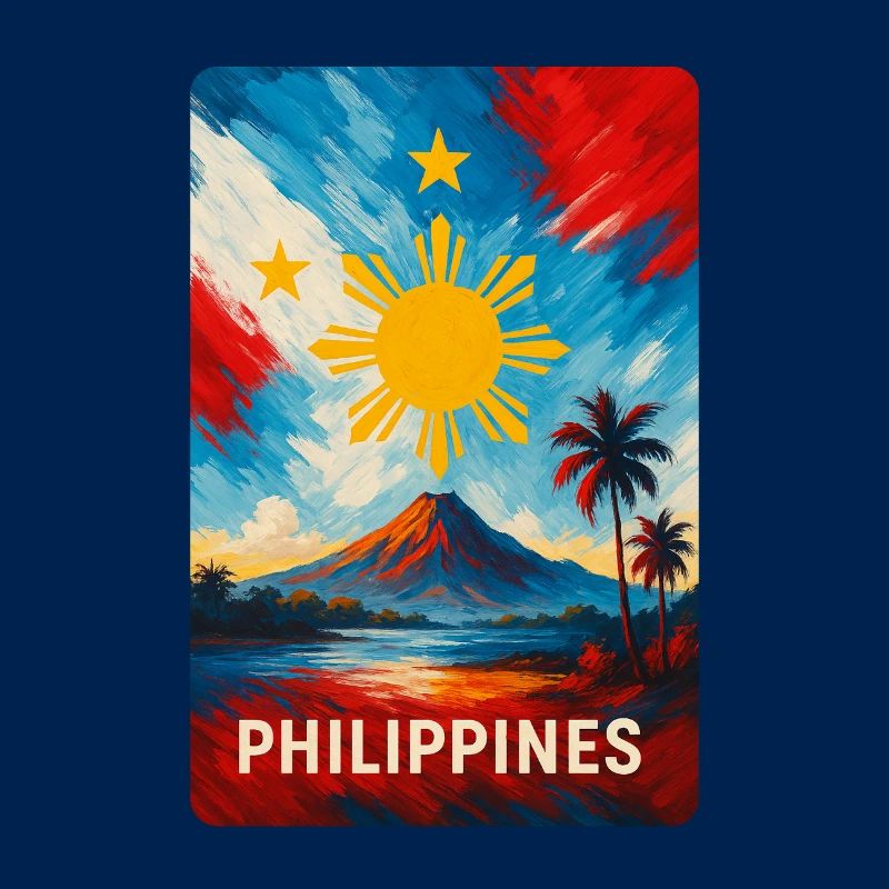 Conception du drapeau du paysage des Philippines