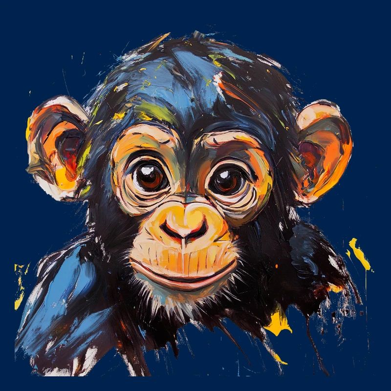 Conception d’art expressive de portrait de bébé singe