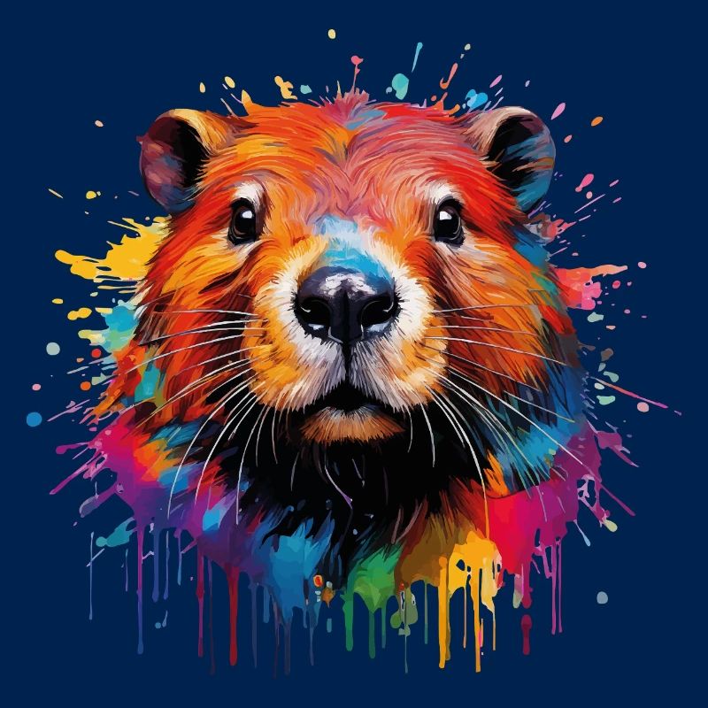 Conception d’aquarelle de castor coloré