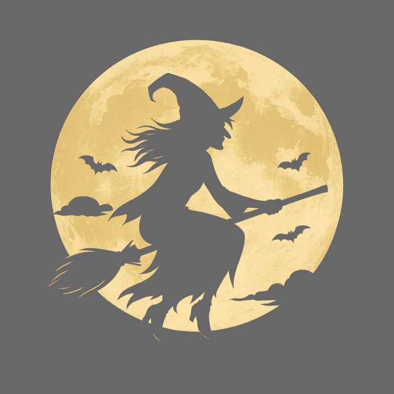 Moonlight Witch on Broom
