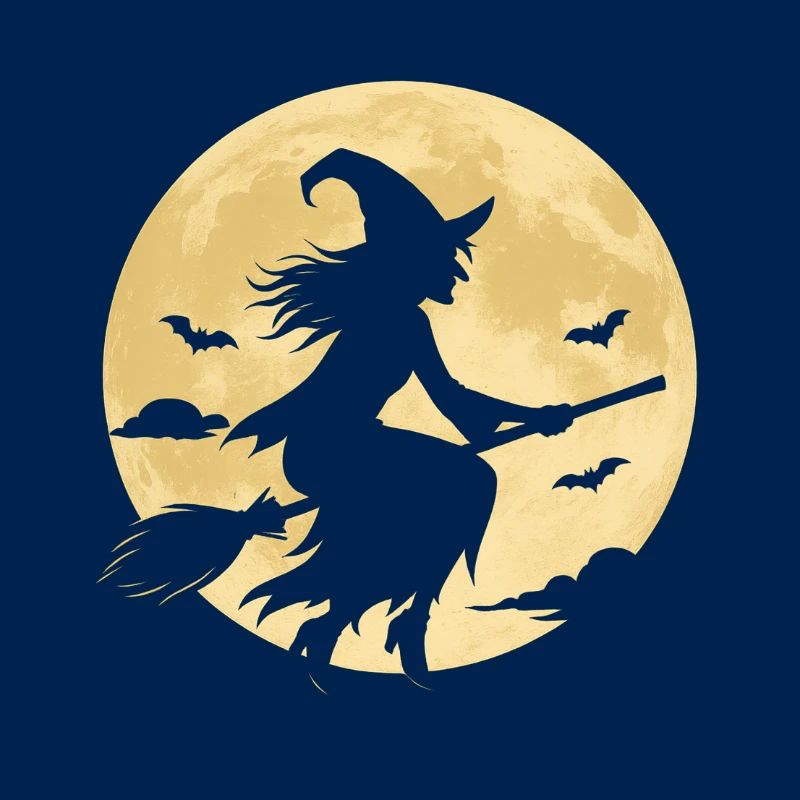 Moonlight Witch on Broom