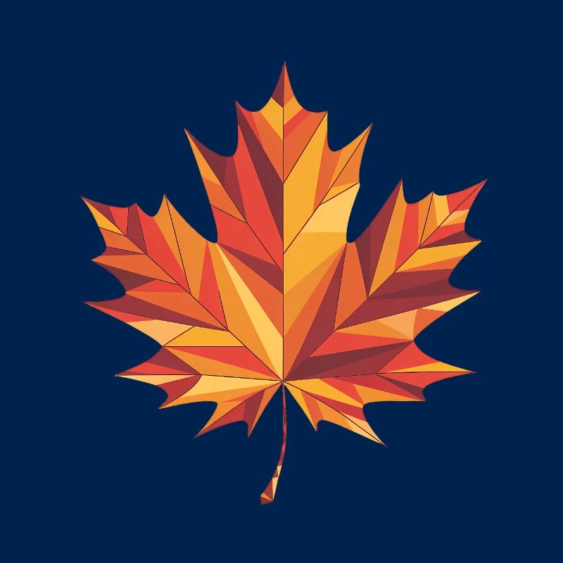 Autumn Leaf - Cool Low Poly Logo