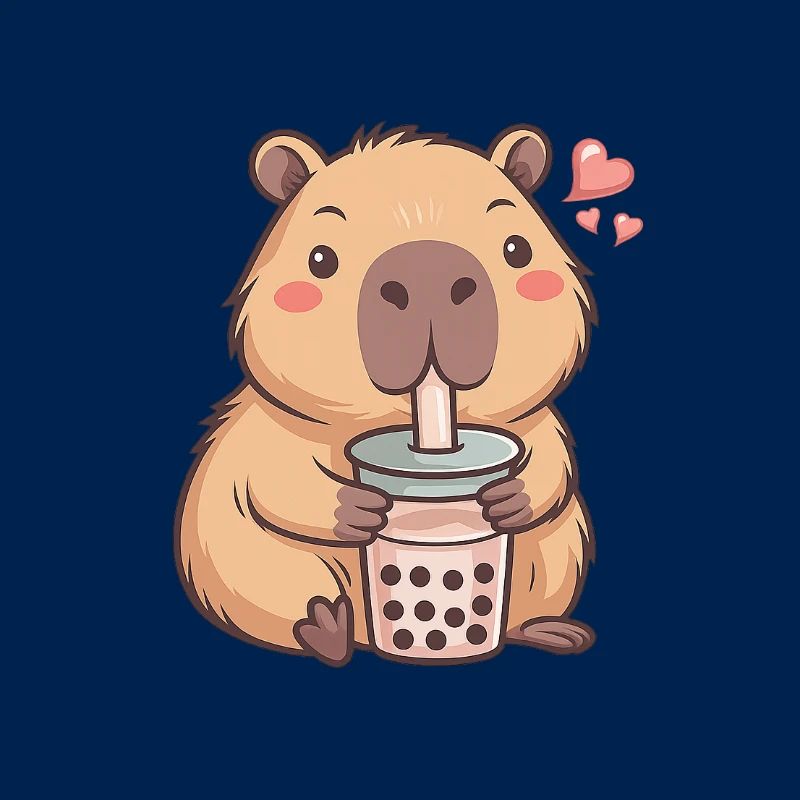 Beaver Bubble Tea Charm