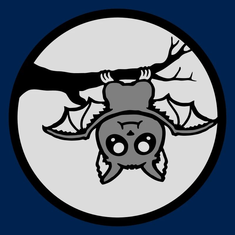 Bat Hanging Moon Branch Halloween Cute Cute