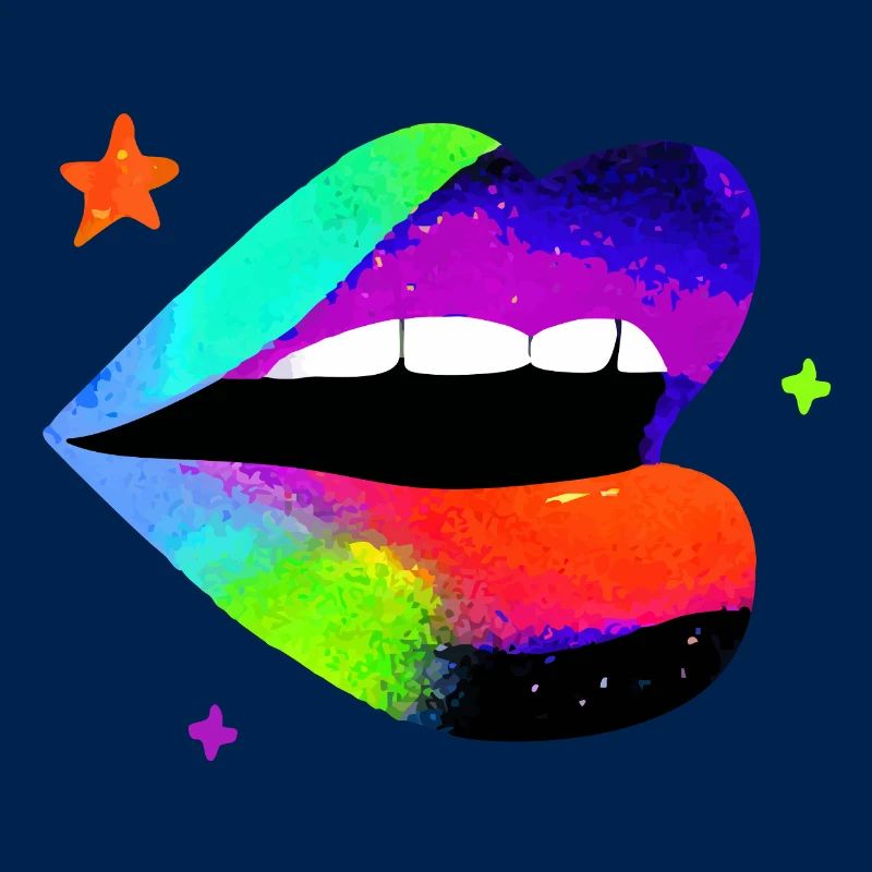 Regenbogen Lippe Pop Art