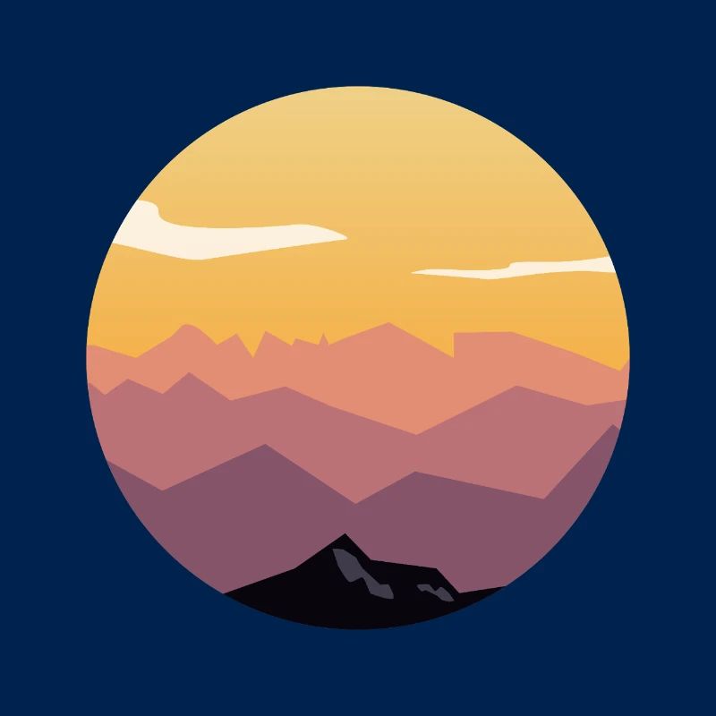 Circle Sunset Mountain Gradient