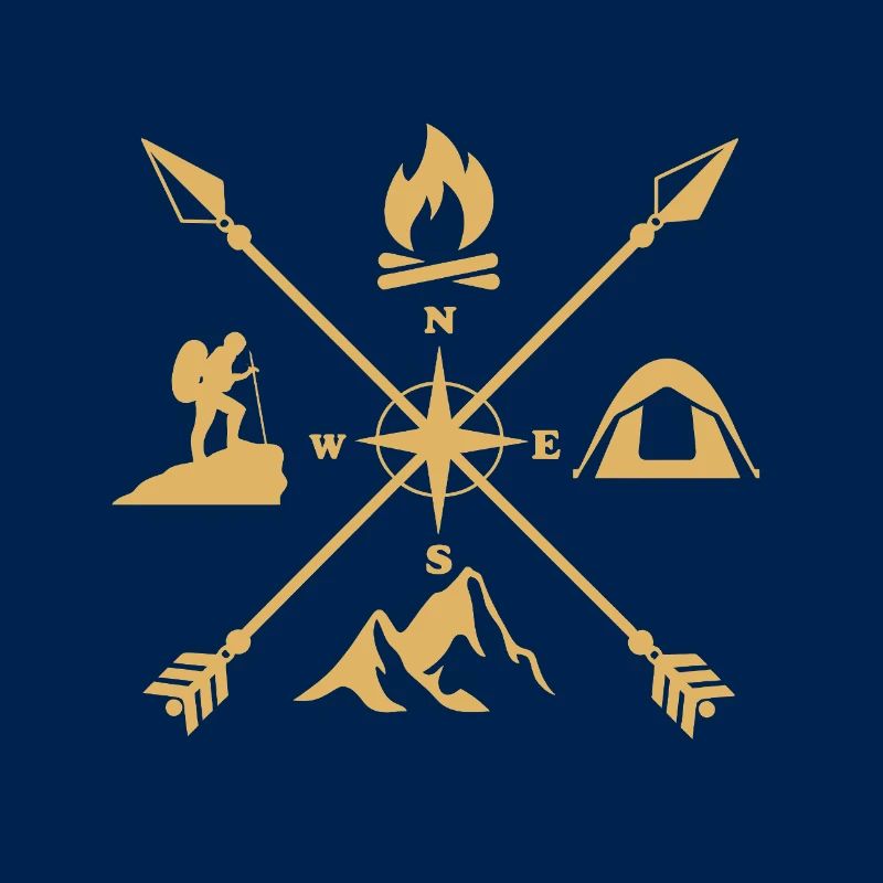 Mountains and compass for hiking