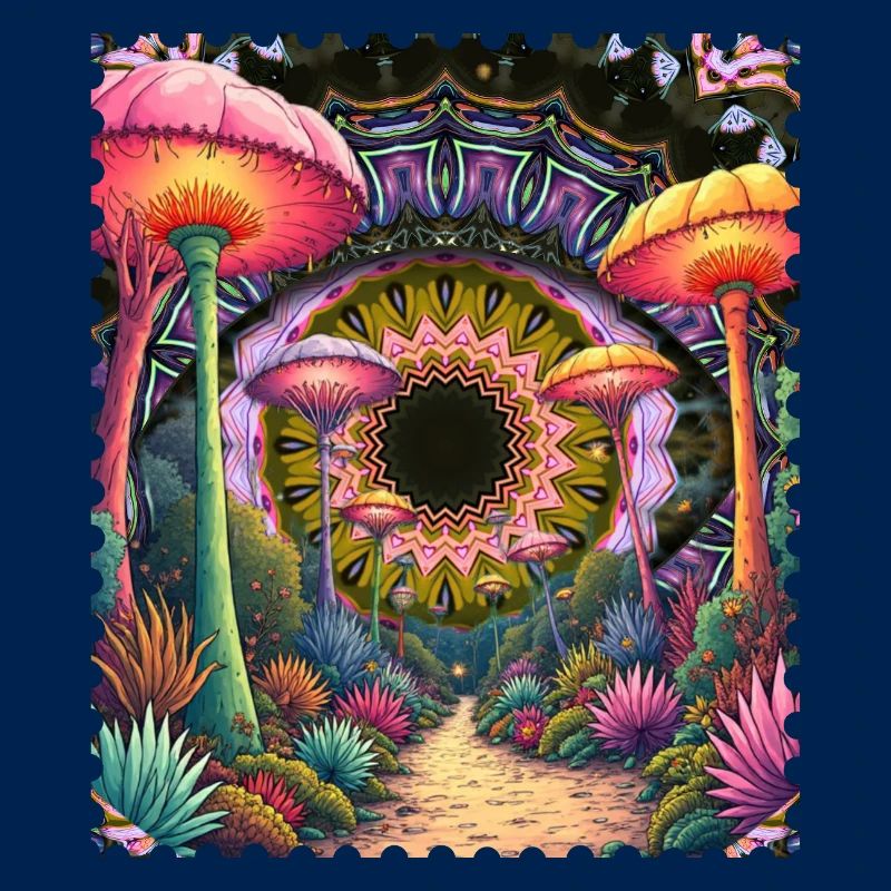 Psychedelic Mushroom Trail Mandala