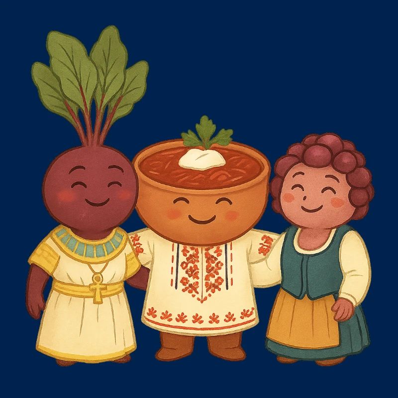 Beetroot, borsch and salad