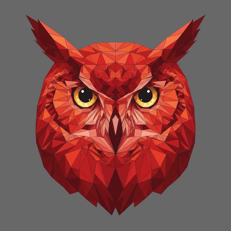 Rote Geometrie Eule