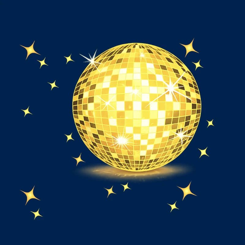 Étincelle de la boule disco dorée