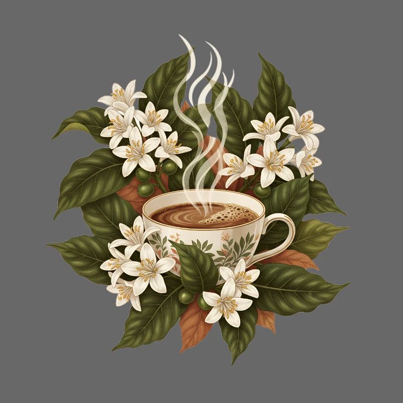 Kaffee Tasse Blumen Botanik