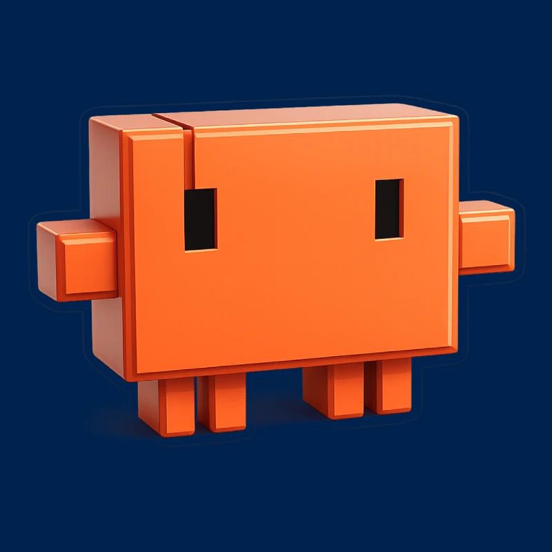 Claude Code Pixel 3D Maskottchen süßer Dev-Aufkleber