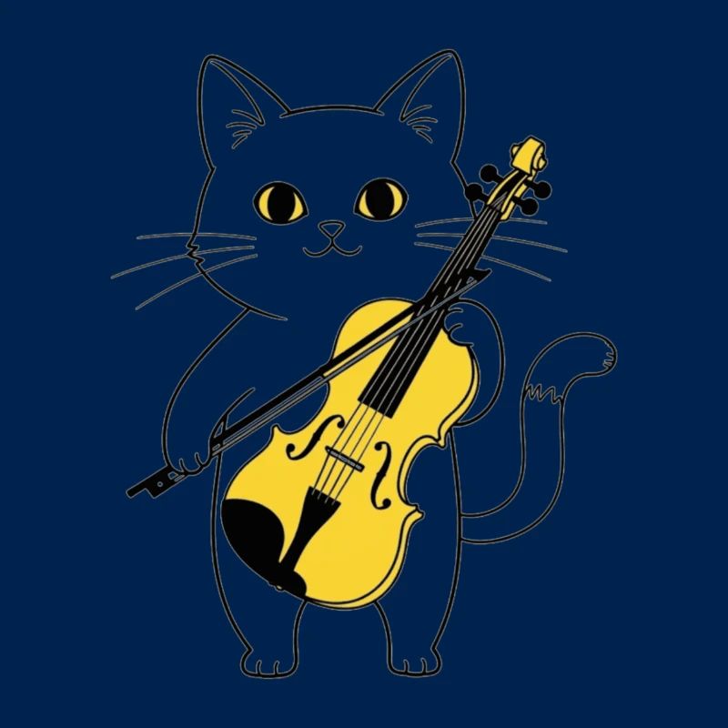 Cute Cat Playing Cello Chat