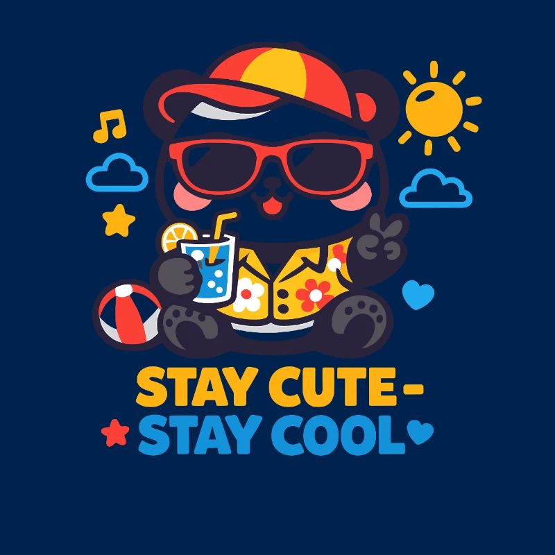 Graphique Reste mignon Reste Cool Bear