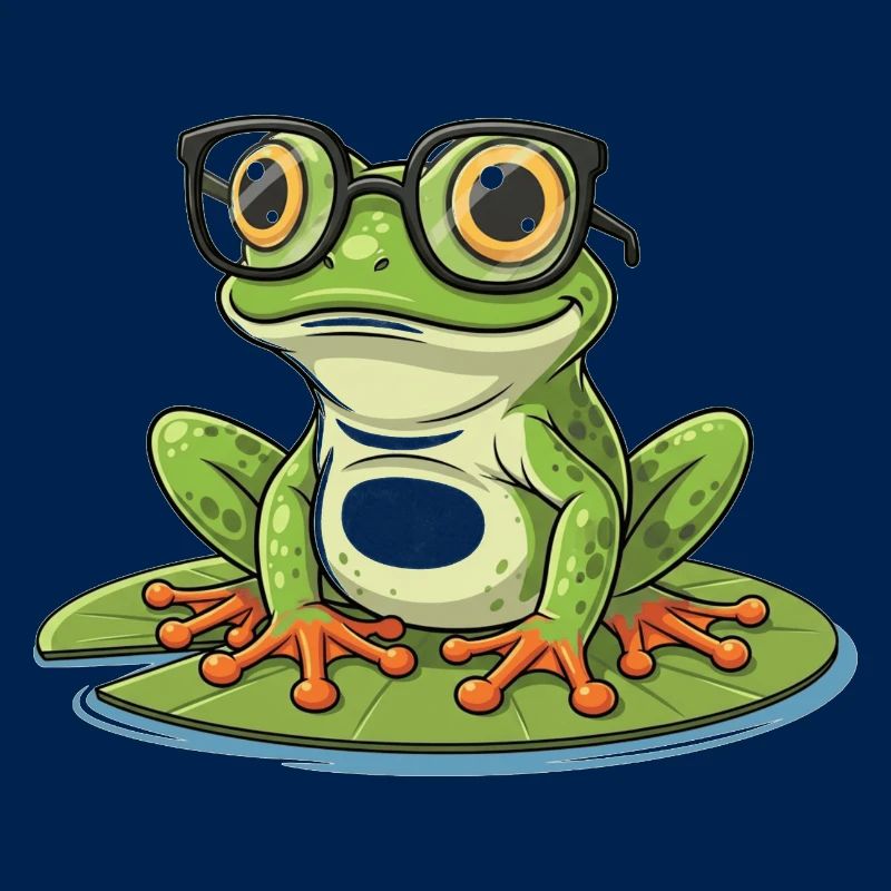 Smart Frog - Funny Design with Lunett