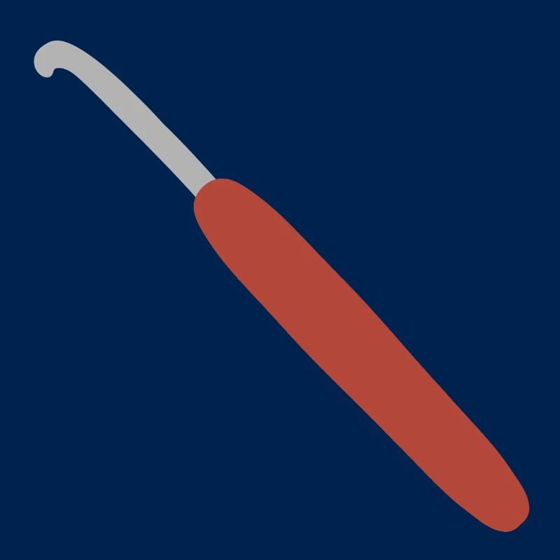 Häkelhaken mit rotem Griff