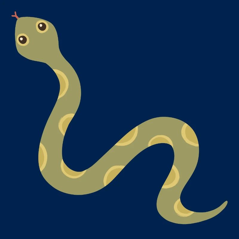 Olive Patterned Snake Illustration