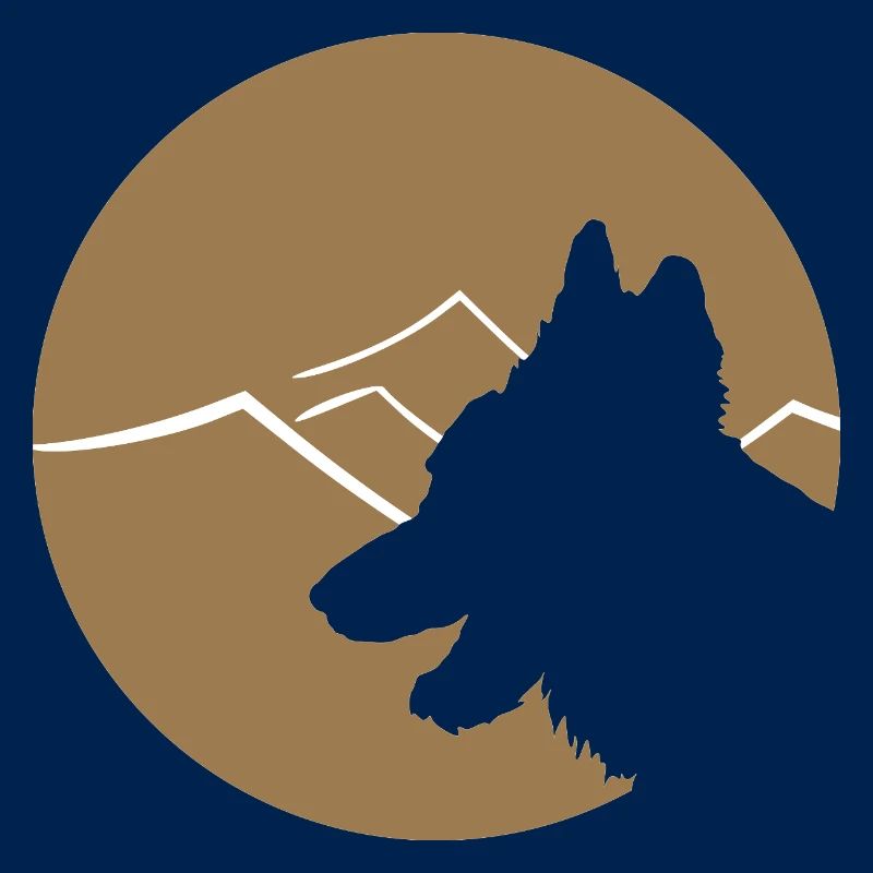 German Shepherd silhouette in circle