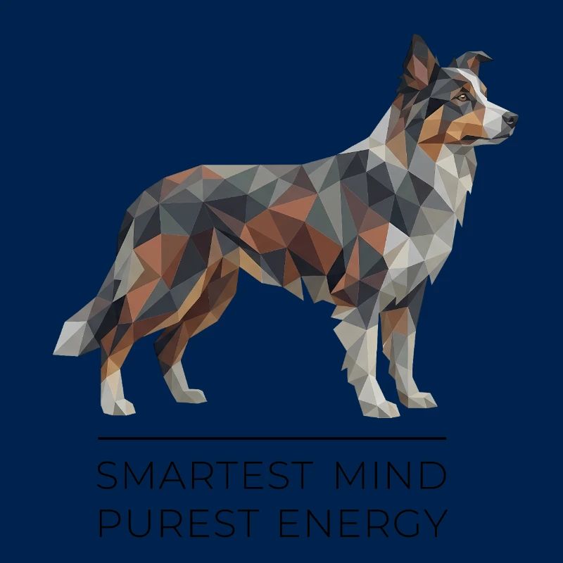 Border Collie Low-Poly Art - Smartest mind