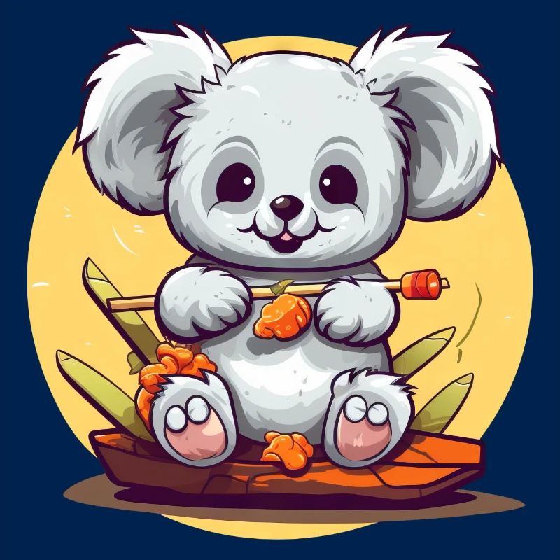 Clumsy koala with sushi