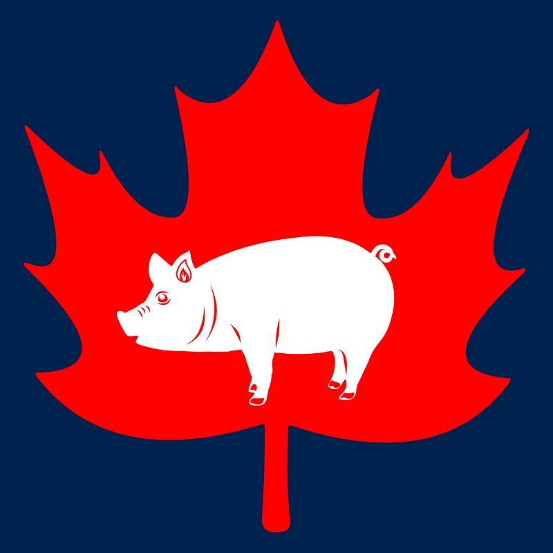 Canada maple leaf pig logo