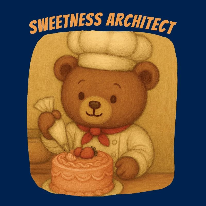 Confectioner Teddy Bear Decorating Cake