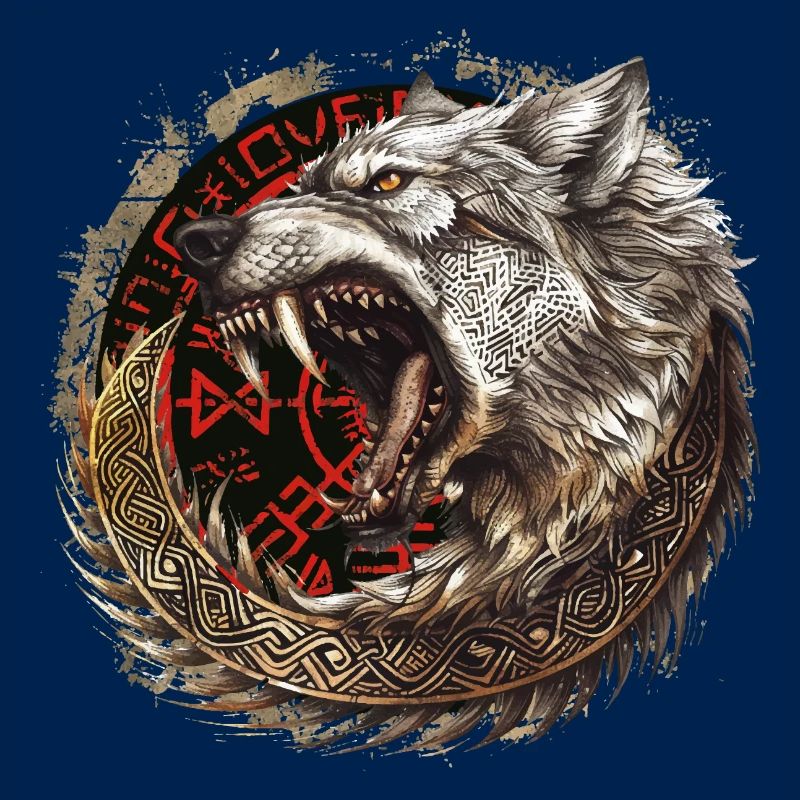 Viking Wolf Wolves Geri & Freki Valhalla d’Odin