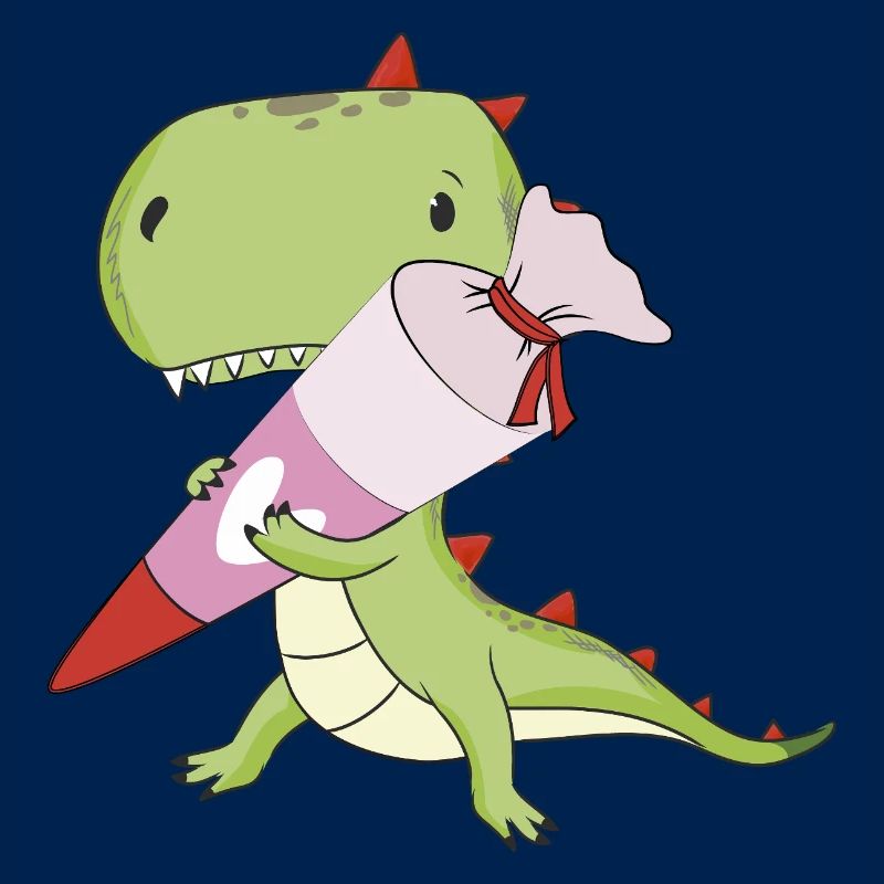 DINO avec cône rose d’école, école