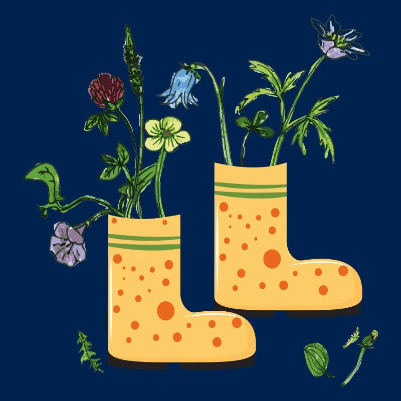 Gartenstiefel mit Wildblumen
